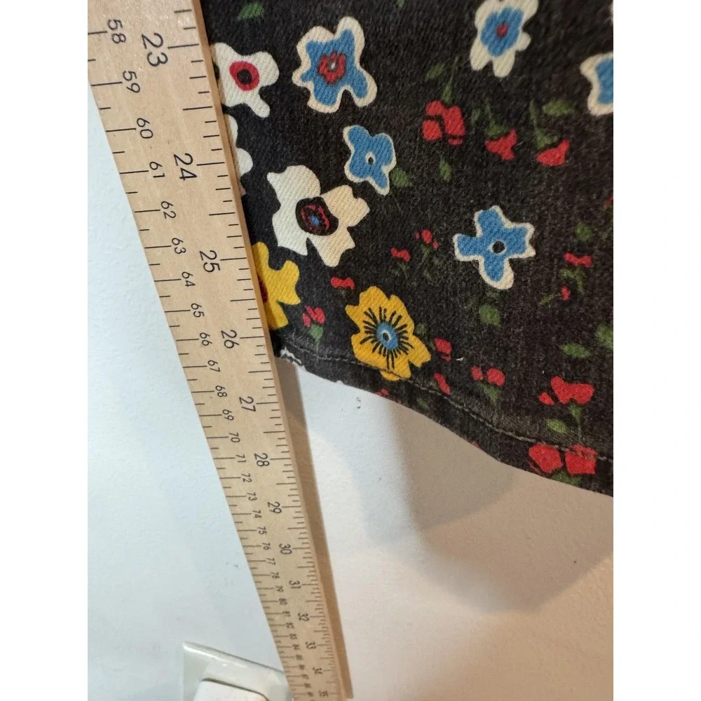 Mother‎ High Waisted Smoky Double Ankle Jeans Womens 26 Black Floral Play Date